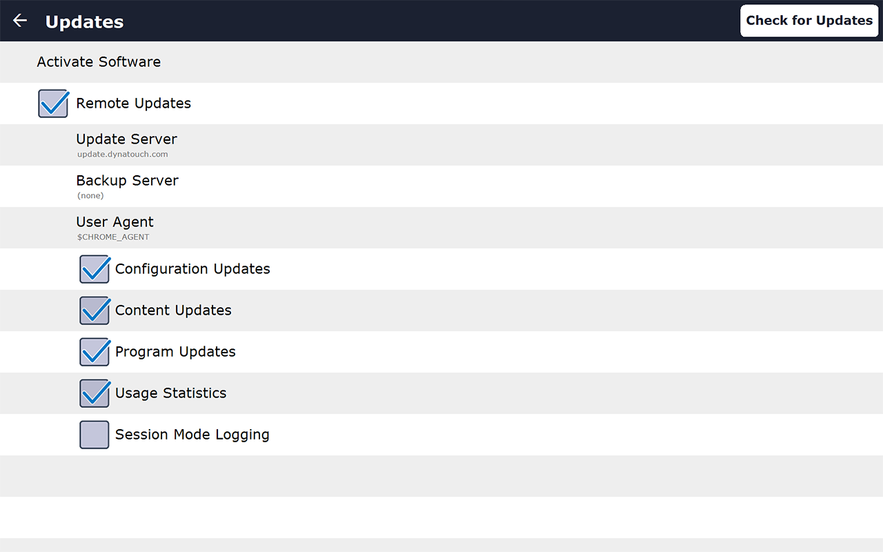 TIPS Manager: Update settings