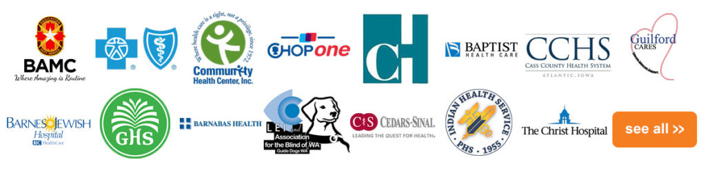 A selection of logos from DynaTouch's Healthcare clients.